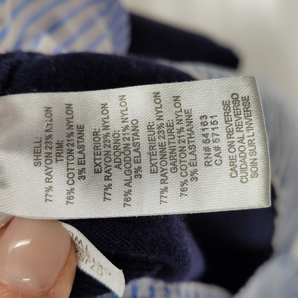 Calvin Klein Pullover Sweater Medium With Striped Faux Shirt Long Sleeve - Picture 6 of 8